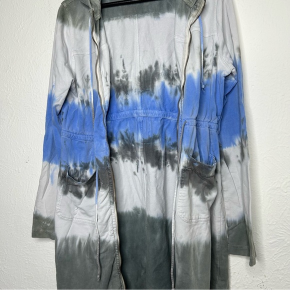 Coin 1804 Tie Dye Robe Swimsuit Coverup Cover Up Long Hoodie Zipper Zip up - Picture 6 of 12
